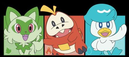 Pokémon 1st Starters Panels Unisex T-Shirt - Black - S Zwart