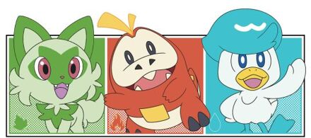 Pokémon 1st Starters Panels Unisex T-Shirt - White - M Wit