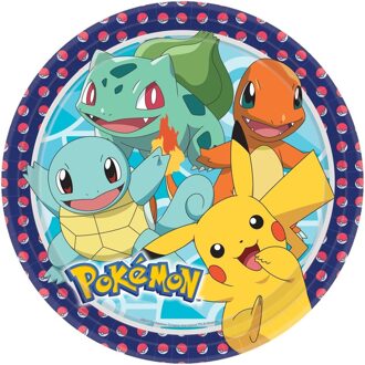 Pokémon 8x Pokemon themafeest eetbordjes 22,8 cm Multi