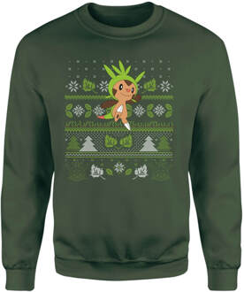 Pokemon Chespin Christmas Christmas Jumper - Green - L Groen