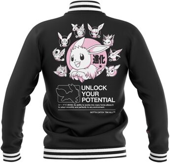Pokémon Circle Of Eevee Evolutions Varsity Jacket - Black/Black - L Meerdere kleuren
