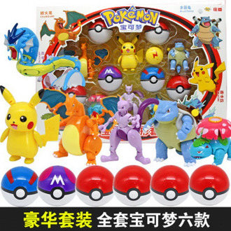 Pokemon Elf ball Deformation Figures Toys Transform Pikachu Charizard Squirtle Action Figure Model Dolls Children's Gifts