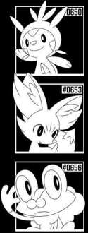 Pokemon Generation 6 Monochrome Starters Men's T-Shirt - Black - M Zwart