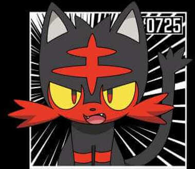 Pokemon Litten Men's T-Shirt - Black - 5XL Zwart