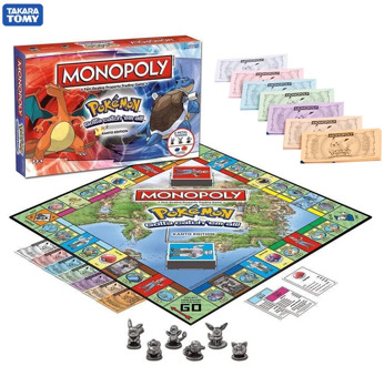 Pokemon Monopoly Pokemon All English Board Game Board card Game Family gathering Pokémon Pikachu Table Game christmas present