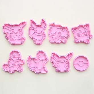 Pokemon Pattern Plastic Baking Mold Kitchen Biscuit Cookie Cutter Pastry Plunger 3D Die Fondant Cartoon Cake Decorating Tools