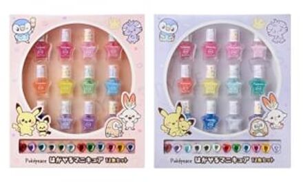 Pokemon Peaceful Place Peel Off Nail Polish 12 Colors Set Purple - 12 pcs