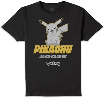 Pokémon Pikachu #0025 Unisex T-Shirt - Black - XL Zwart