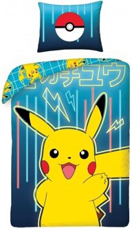 Pokémon Pikachu Dekbedovertrek - Eenpersoons - 140 X 200 Cm - Multi Multikleur