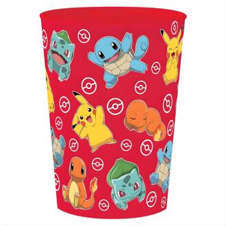 Pokémon Pok?mon thema drinkbeker - rood - kunststof - 250 ml - onbreekbaar - kinder bekers