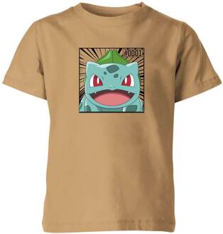 Pokémon Pokédex Bulbasaur #0001 Kids' T-Shirt - Tan - 98/104 (3-4 jaar) Lichtbruin - XS