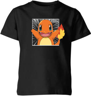 Pokémon Pokédex Charmander #0004 Kids' T-Shirt - Black - 110/116 (5-6 jaar) Zwart - S