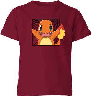 Pokémon Pokédex Charmander #0004 Kids' T-Shirt - Burgundy - 98/104 (3-4 jaar) Rood - XS