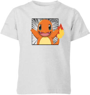 Pokémon Pokédex Charmander #0004 Kids' T-Shirt - Grey - 98/104 (3-4 jaar) Grijs - XS