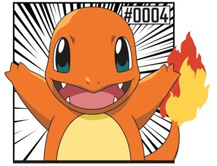 Pokémon Pokédex Charmander #0004 Men's T-Shirt - White - XL Wit