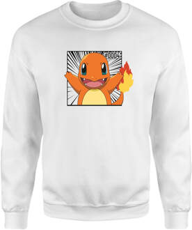 Pokémon Pokédex Charmander #0004 Sweatshirt - White - XXL Wit