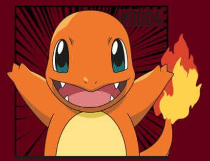 Pokémon Pokédex Charmander #0004 Women's T-Shirt - Burgundy - S Rood