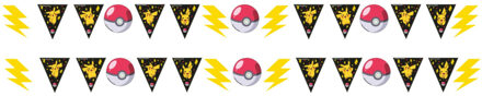 Pokémon slinger - 2x - 330 x 180 cm - zwart/geel - papier - vlaggenlijn - kinderfeestje