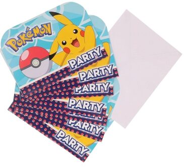 Pokémon thema uitnodigingen 16 stuks
