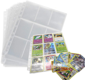 Pokemon Transparent Album Pages Trading Cards Holder Anime Game Yugioh Tarot Playing Card Binder Sheets Boys Children Toys Gift
