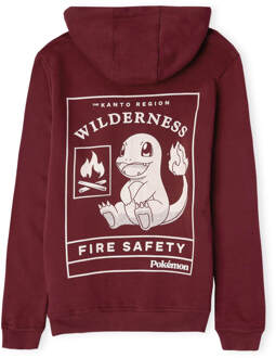 Pokémon Woodland Fire Safety Unisex Hoodie - Burgundy - XL Rood