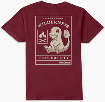 Pokémon Woodland Fire Safety Unisex T-Shirt - Burgundy - XL Rood