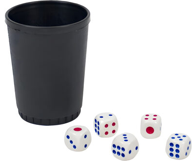 Poker Dobbelstenen set - met beker - onderweg / vakantie