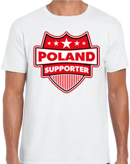 Poland supporter schild t-shirt wit voor heren - Polen landen t-shirt / kleding - EK / WK / Olympische spelen outfit S