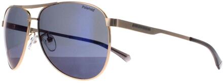Polaroid Aviator Heren Goud Blauw Spiegel Gepolariseerd PLD 2160/G/S/X - One Size