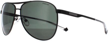 Polaroid Aviator Heren Mat Zwart Groen Gepolariseerd PLD 2160/G/S/X - One Size