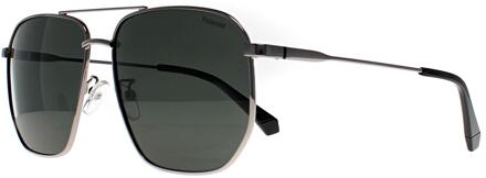 Polaroid Aviator Unisex Ruthenium Groen Gepolariseerd PLD 4141/G/S/X Grijs