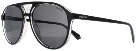 Polaroid Aviator Unisex Zwart Kristalgrijs Gepolariseerd PLD 4162/S