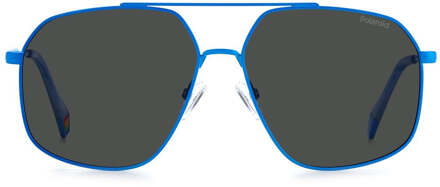 Polaroid Blauwe RVS Zonnebril - maat