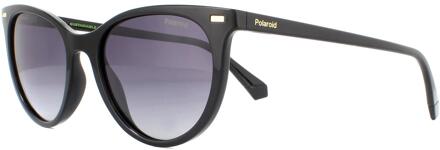 Polaroid cat eye dames zwart grijze grijze gradiënt gepolariseerde zonnebril - maat