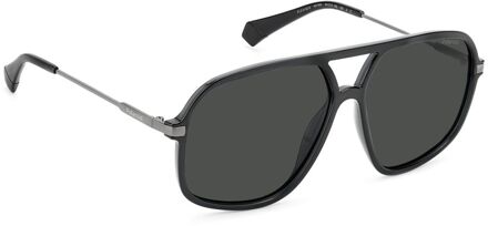 Polaroid Grijze Plastic Zonnebril - maat Grijs