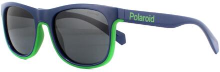 Polaroid Kinderen Zonnebril PLD 8041/S RNB M9 Blauwgroen Grijs Gepolariseerd