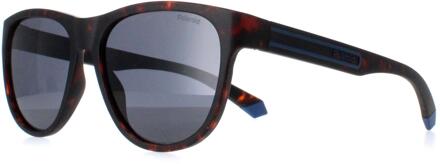 Polaroid PLD 2156/S HGC UC mat havana blauw grijs gepolariseerde zonnebril - maat Bruin