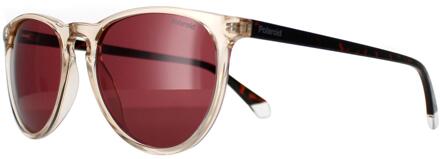 Polaroid PLD 4152/S 10A 0I transparant beige en havana rood gepolariseerde zonnebril