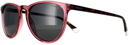 Polaroid PLD 4152/S B3V M9 transparant violet en havana grijs gepolariseerde zonnebril - maat Paars