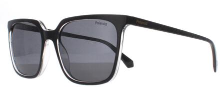 Polaroid Rechthoek Dames Zwart Kristal Grijs Gepolariseerd PLD 4163/S