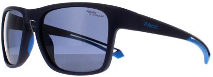 Polaroid Rechthoek Heren Mat Blauw Gepolariseerd Hoog Contrast PLD 7052/S