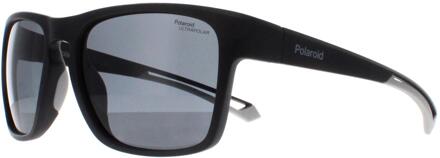 Polaroid Rechthoek Heren Mat Zwart Grijs Gepolariseerd Hoog Contrast PLD 7052/S - One Size