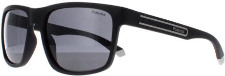 Polaroid Rechthoek Heren Mat Zwart Grijs Gepolariseerd PLD 2157/S