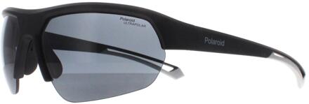 Polaroid Rechthoek Unisex Mat Zwart Grijs Gepolariseerd Hoog Contrast PLD 7048/S - One Size