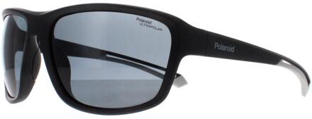 Polaroid Rechthoek Unisex Mat Zwart Grijs Gepolariseerd Hoog Contrast PLD 7049/S