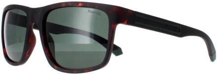 Polaroid Rechthoekig Heren Mat Bruin Havana Groen Gepolariseerd PLD 2157/S - One Size