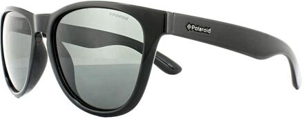 Polaroid rechthoekige heren glanzende zwarte grijze gepolariseerde zonnebril