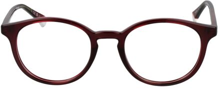 Polaroid Ronde Acetaat Bril Donkerrood