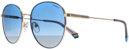 Polaroid Ronde Unisex Goud Blauw Blauw Gradiënt Gepolariseerd PLD 6215/S/X - maat