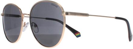 Polaroid Ronde Unisex Goud Grijs Grijs Gepolariseerd PLD 6215/S/X - maat